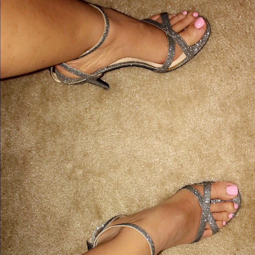 Silver Glitter Heels